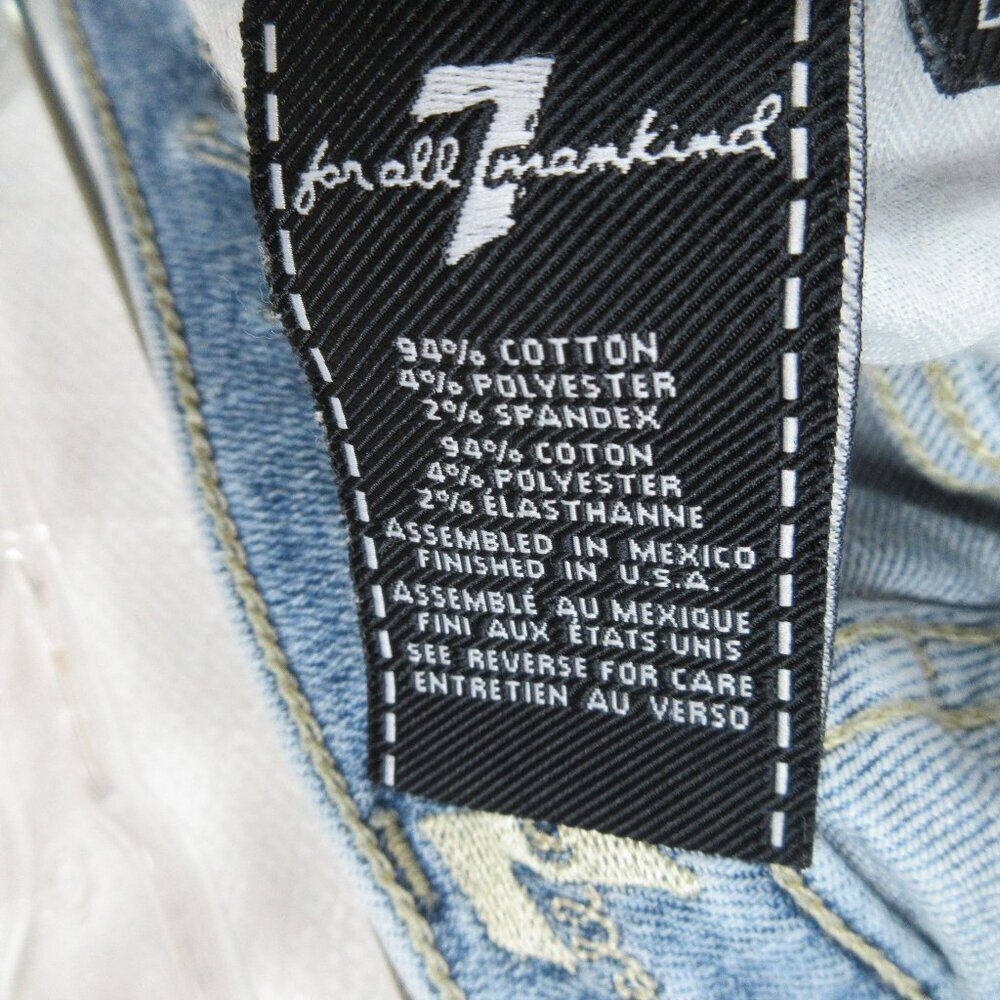 7 For All Mankind Josephina Skinny Boyfriend Jeans Size 26 Light Wash - Picture 9 of 16